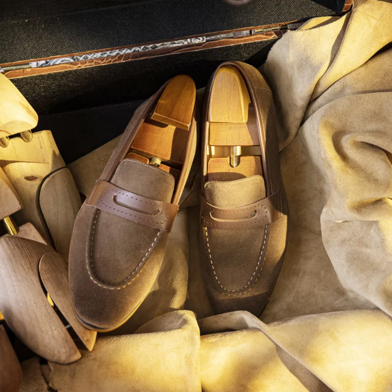 Best Suede Leather Men Loafers Black Designer Style Fashion Casual Slip-on Socks Driver Comfort Wedding Walking Shoes