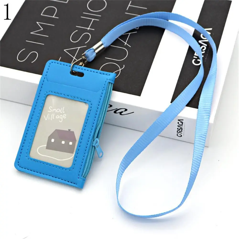 Fashion School Office Supplies With Lanyard ID Holders Card Case Wallets Zipper Bag