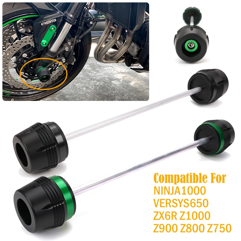 Protecteur de roue coulissant pour fourche d'essieu avant de moto, pour KAWASAKI Z900 Z650 Z800 ZX6R VERSYS650 NINJA1000 Z1000SX Z1000 R