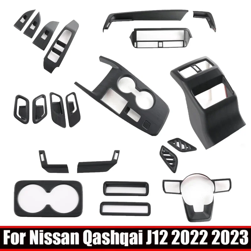 For Nissan Qashqai J12 2022 2023 2024 interior Accessories door bowl Window Switch front rear air vent conlose gear panle cover