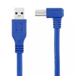 3.0 kabel USB męski do typu B szybka drukarka kątowa 90 stopni do Canon Epson HP ZJiang Label Printer DAC USB