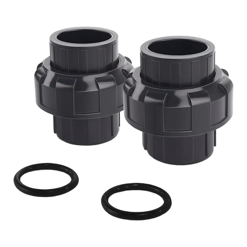 1.5-Inch PVC Union Fitting for Swimming For Pool Equipment and Industrial Plumbing - Pack of Two Slip Style Couplings