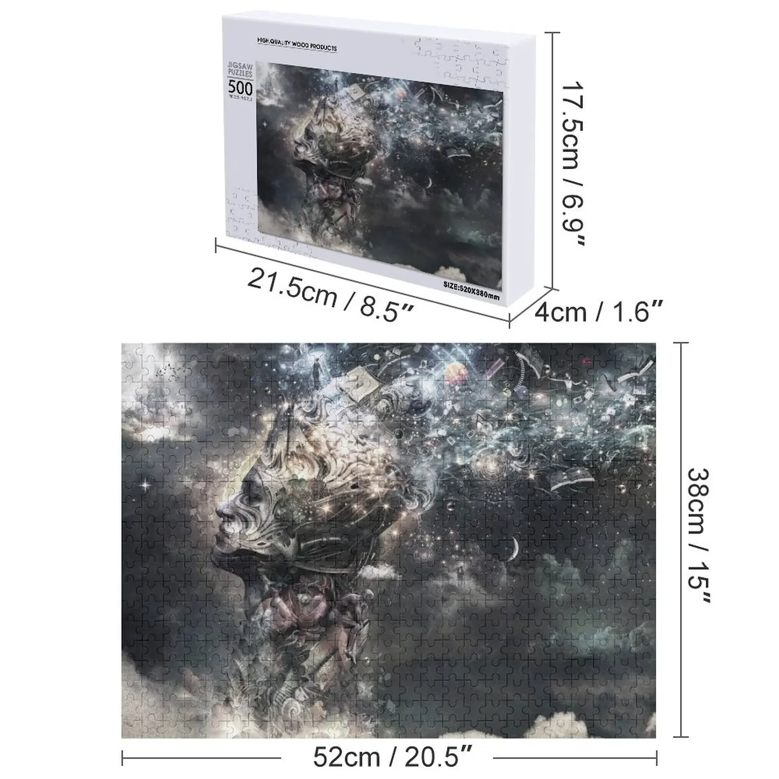 لغز الصور المقطوعة من كوما، صور خشبية، صناديق خشبية مخصصة