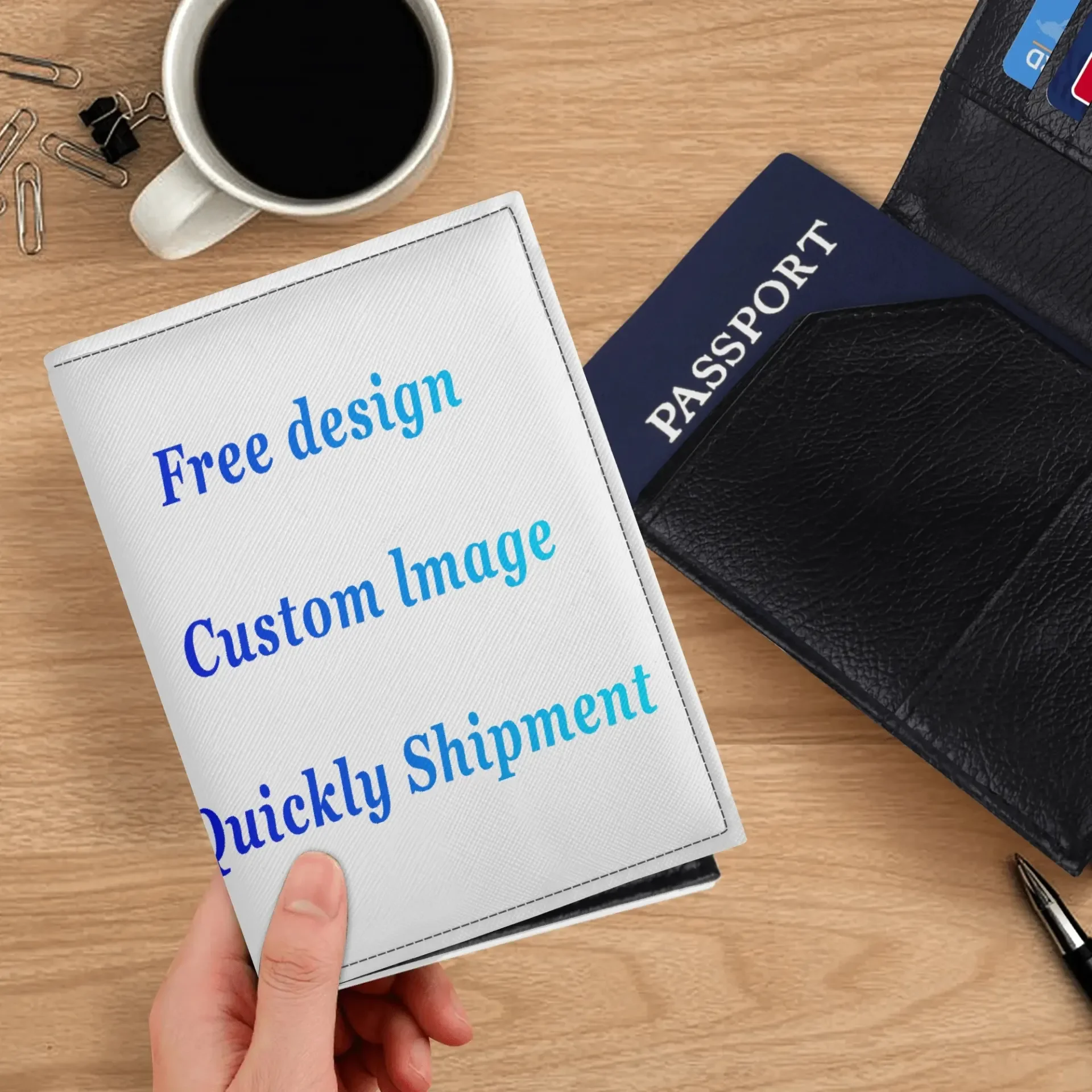 Custom Passport Bag Pattern Text Logo Photo Portable Document Storage Passport Holder High Quality Durable And Wear-Resistant