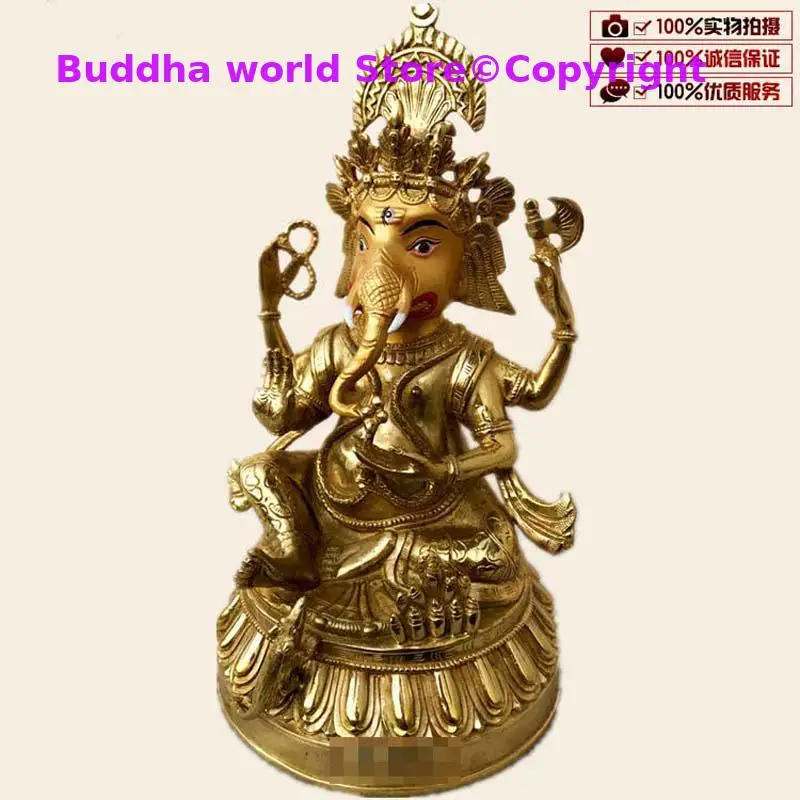 2026  Thailand gold-plating copper god of fortune Decorative elephant GANESH Statue living room Company GOOD LUCK Statue