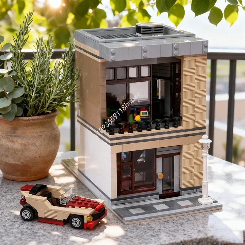 

792 детали MOC: Современный дом — конструктор, архитектурная модель для сборки своими руками. Идеальный подарок на Рождество, кирпичики для детей на День рождения.