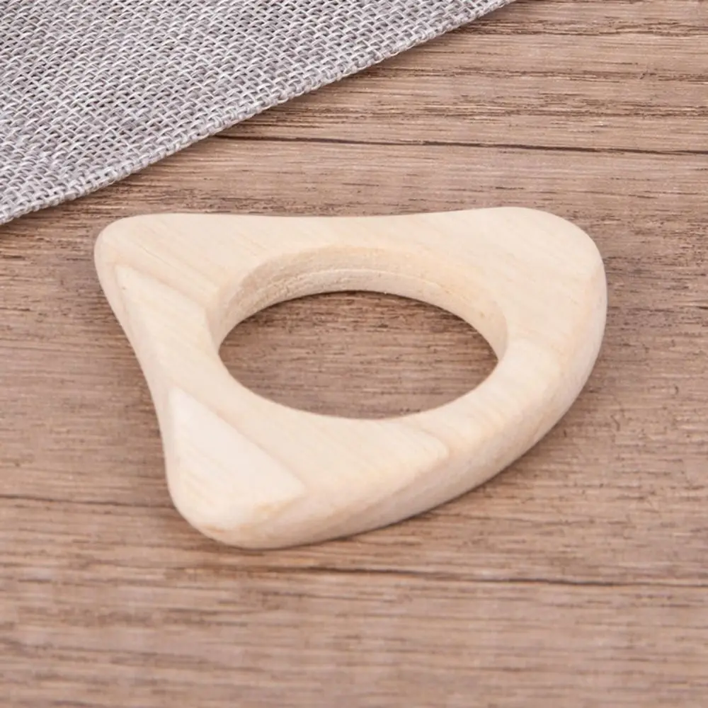 Wooden Baby Rattle Toy Montessori Teething Ring Log Geometric Grab Toy Natural Wood Rattle Set for Infants and Toddlers