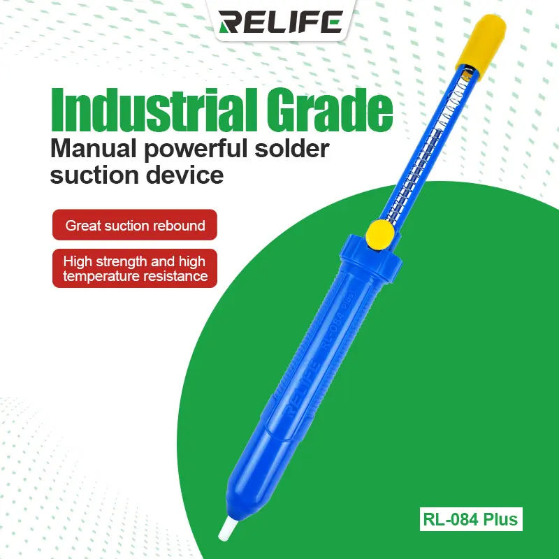 RELIFE RL-084 PLUS Manual solder extractor Industrial Manual Powerful Solder Suction Device for Phone Repair Removal Welding