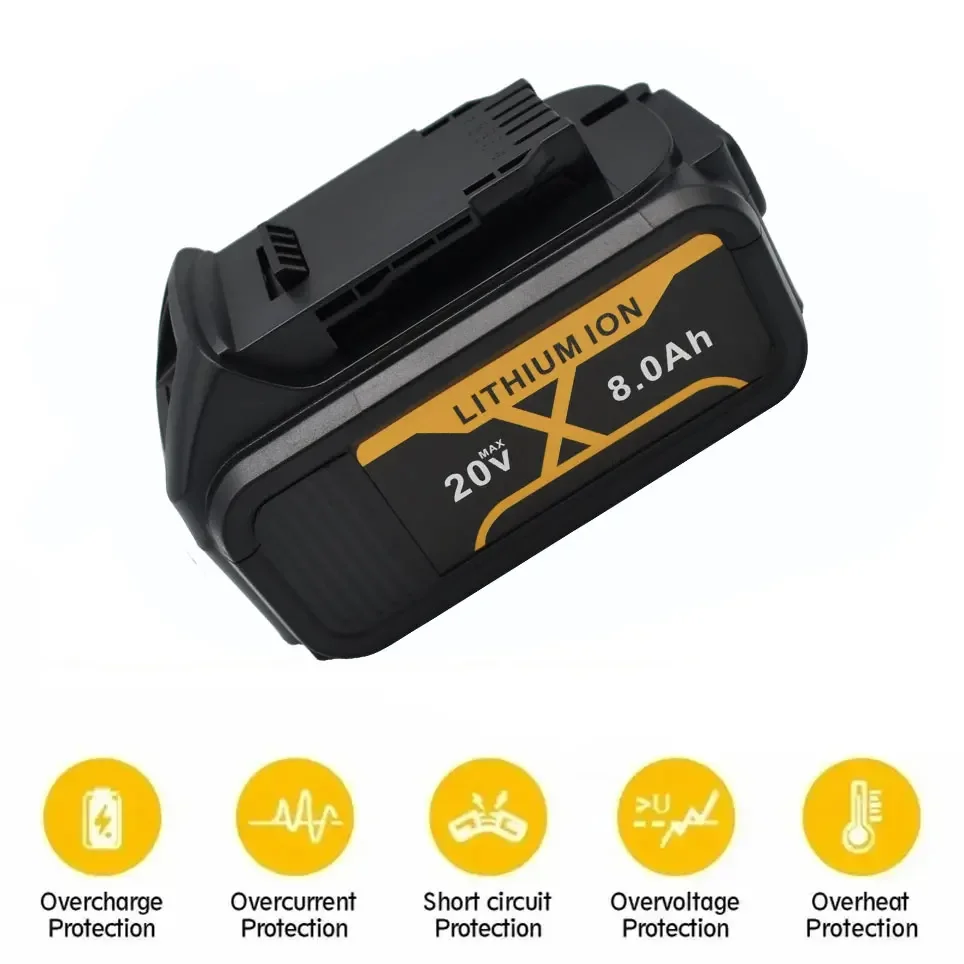 For Dewalt 20V   8000mAh Lithium Replacement Battery DCB184 DCB200 DCB182 DCB180 DCB181 DCB182 DCB201 DCB206