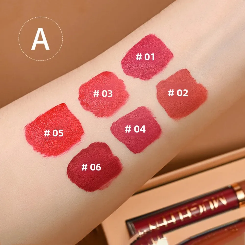 6Pcs/SET Liquid Velvet Matte Lip Gloss Red Lipstick Nude Makeup Women Long Lasting Waterproof Beauty Cosmetics