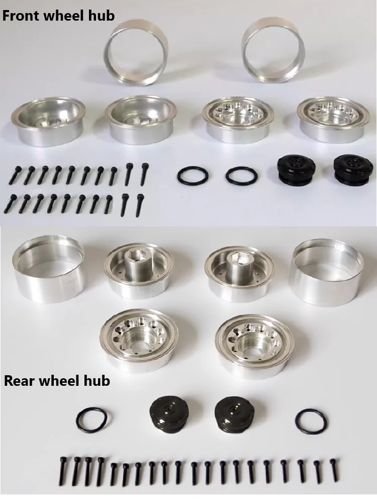 JDM-83 1:14 Dakar camión Rally coche escalada abrazadera de neumático delantero cubo abrazadera de neumático trasero para Tamiya Lesu para Scania Man