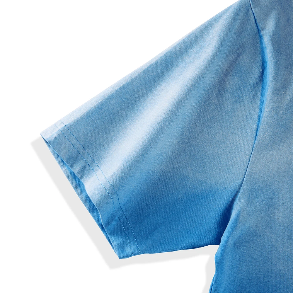 Samoyed مع مروحة تهب طباعة التعادل صبغ تي شيرت للرجال لينة القطن تي شيرت موضة س الرقبة المحملة للجنسين الصيف ملابس فضفاضة #4