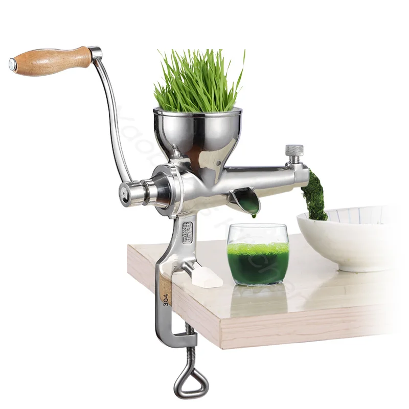 Stainless Steel Manual Juicer Extract Ginger Juice Machine Wheat Grass Juicer Auger Slow Squeezer