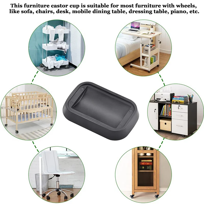 CMHI-5Pcs Universal Simple Installation Computer Chair Stool Wheel Bed,Stopper & Furniture Stopper Caster Cups