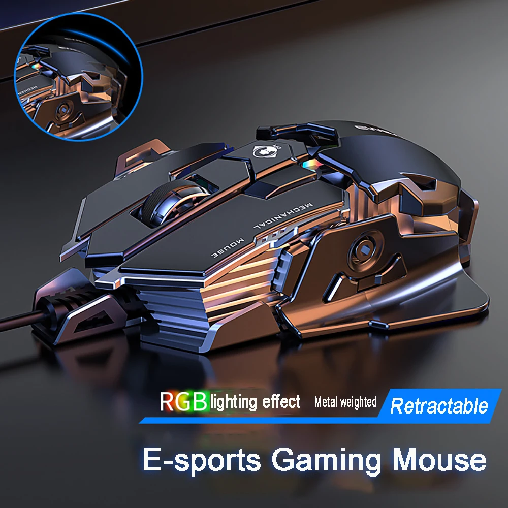 

2024 Ergonomic Wired Gaming Mouse LED 12800 DPI USB Computer Mouse Gamer RGB Mice MK500 Mause Backlight Cable For PC Laptop