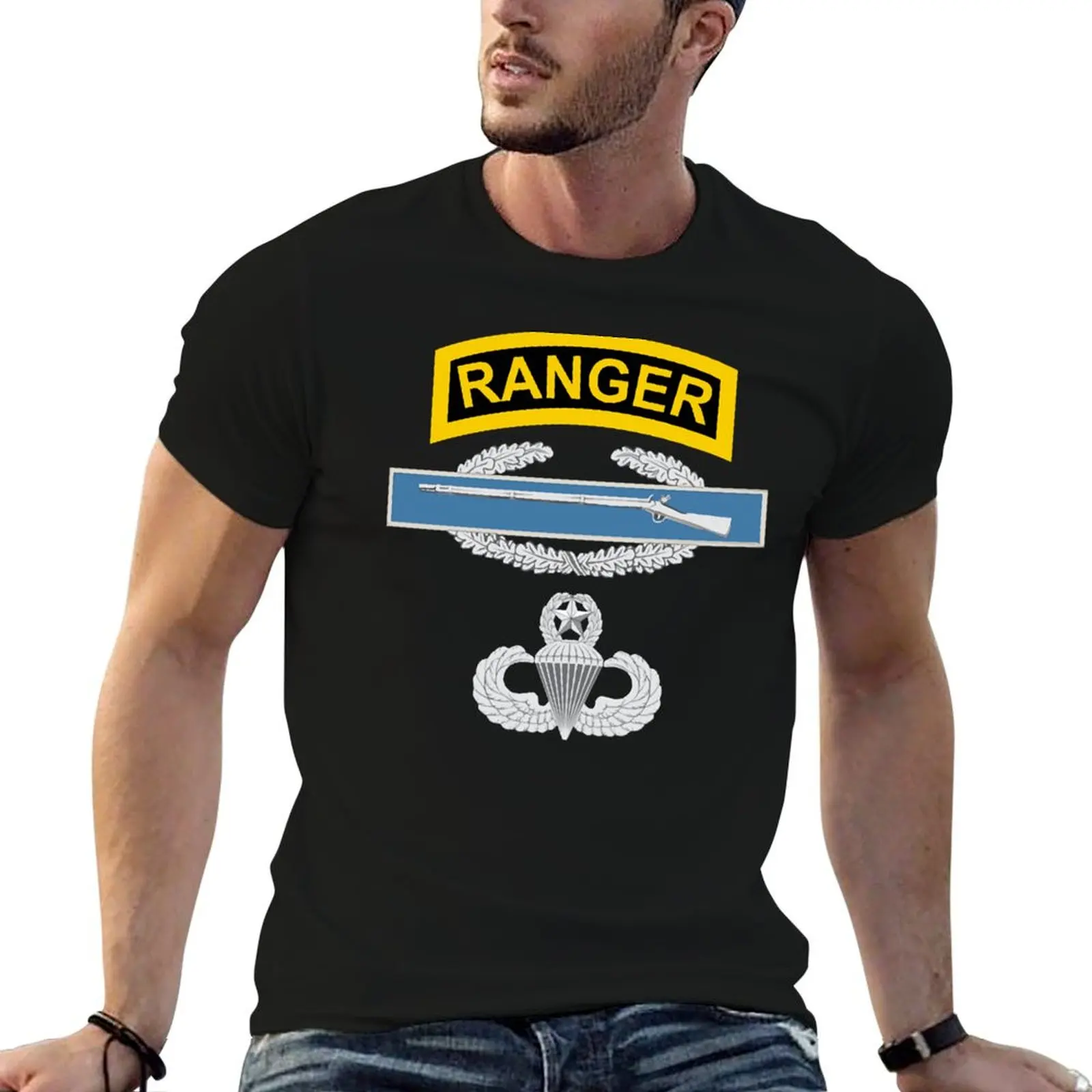 Ranger CIB Airborne Master T-Shirt anime clothes valentines boutique clothes funny t shirts men