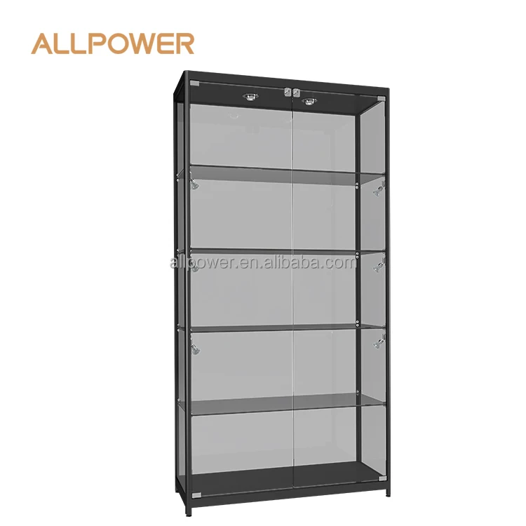 Custom.Factory Sale Mdf Metal Back Lockable Modern Jewelry Glass Display Modern Tempered Glass Cabinet With Led Glass Display Sh