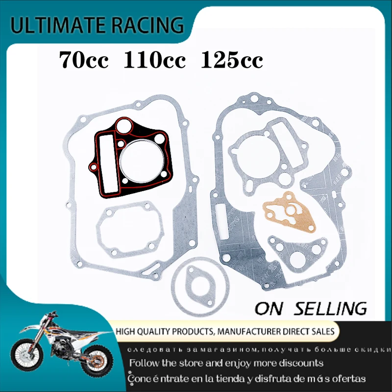 70 90 110 125cc Horizontal Engine Gasket Cylinder Piston Gasket Set For Zongshen Longxin Lifan Kayo Mud Pit Bicycle ATV Go