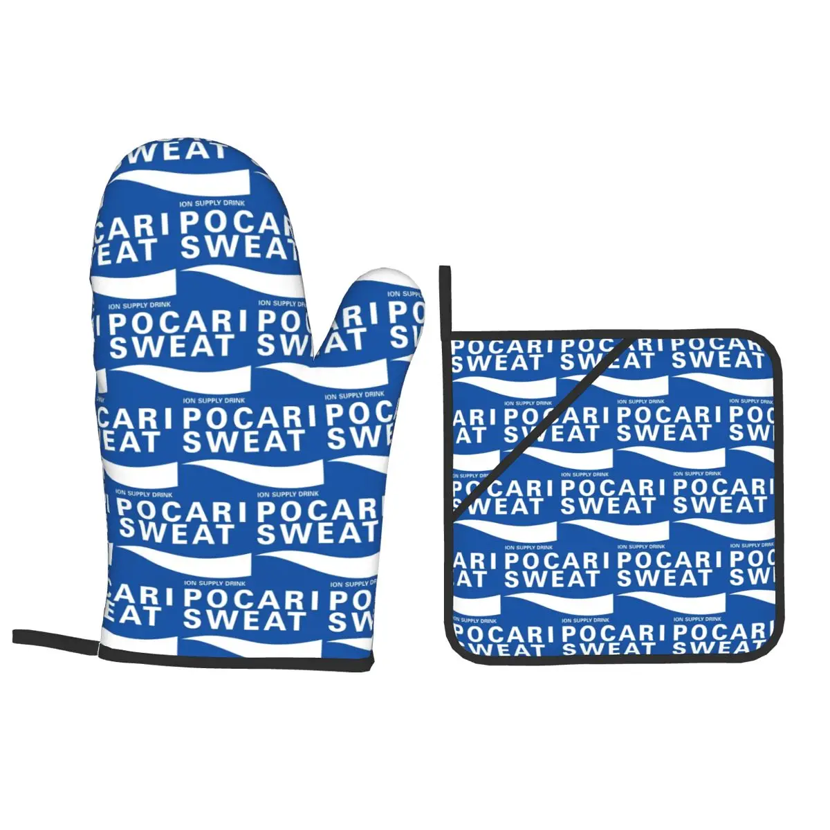 Just Some Pocari Sweat Merch Oven Mitts and Pot Holder Sets of 4 for Baking Kitchen Cooking BBQ Resistant Non-Slip Gloves