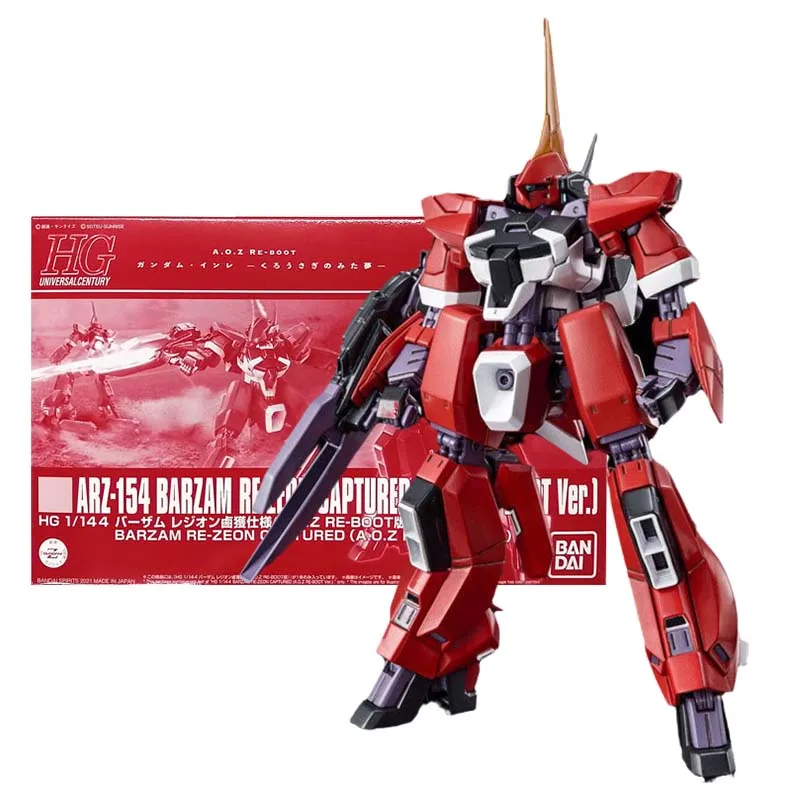 Bandai Figure Gundam Model Kit Anime Figures HGUC Barzam Re-Zeon Captured AOZ Mobile Suit Gunpla Action Figure Toys For Boys