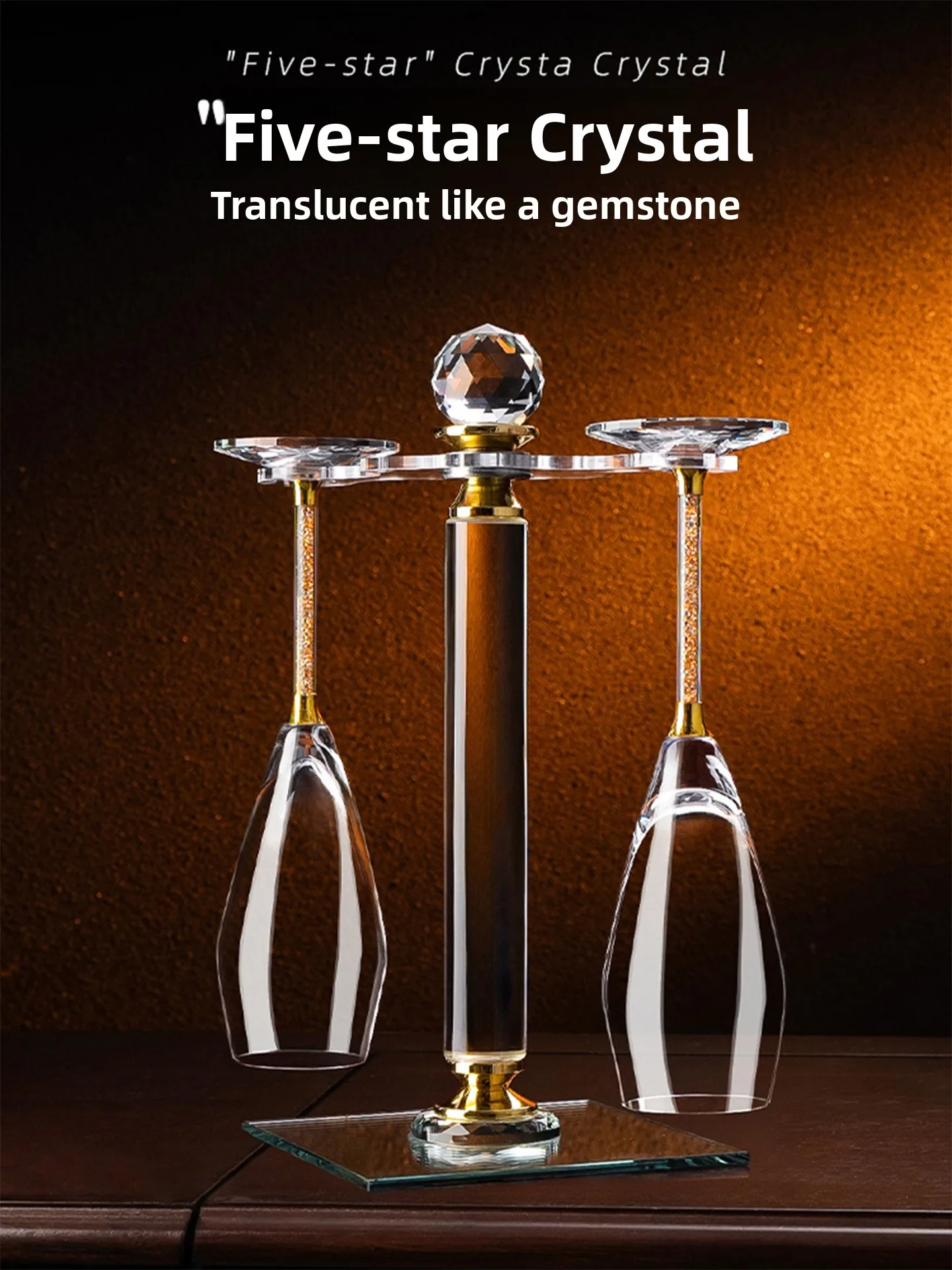 Luxury Diamond Champagne Glass Pair Wine Glass Home Use Lightweight High Footed Glass Bubble Glass Cup Inverted Rotating Cup ...