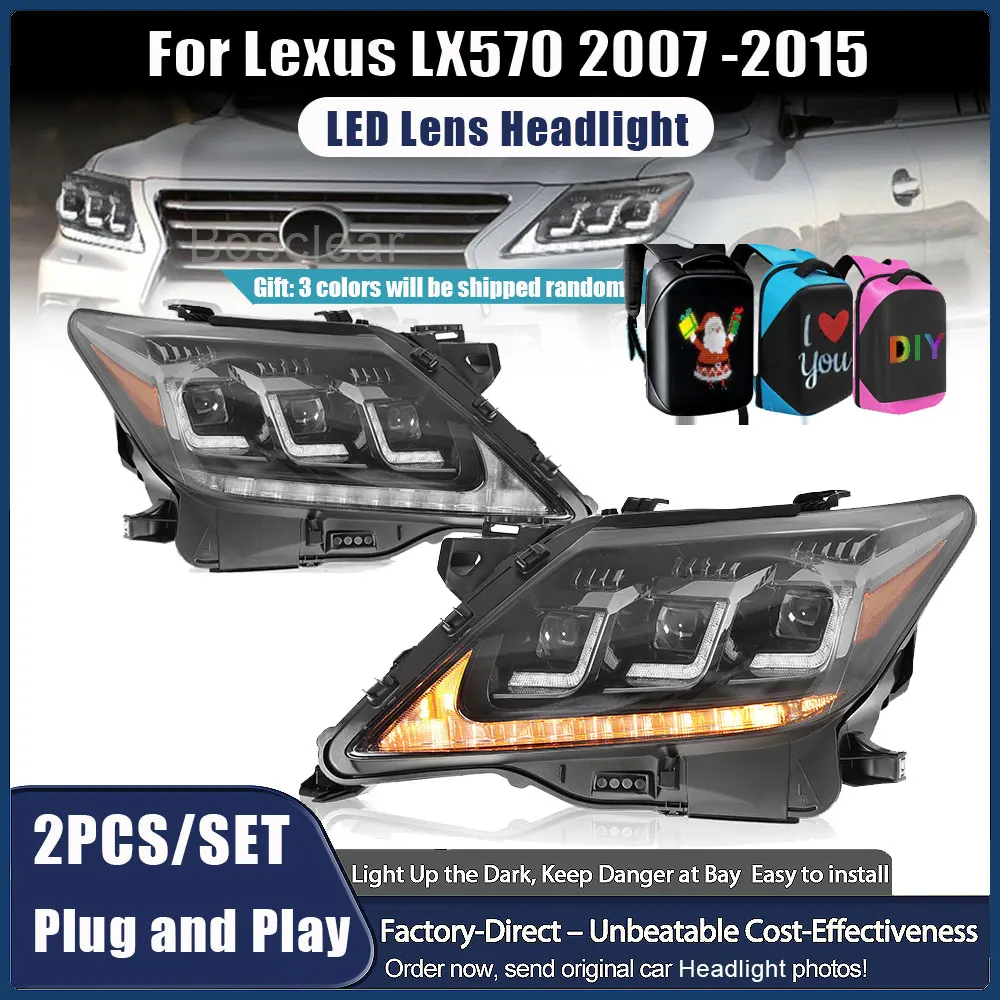 

Car Headlights for Lexus LX570 2007 2008 2009 2010 2011 2012 2013 2014 2015 LED Headlamps Dynamic Turn Signals Auto Accessories
