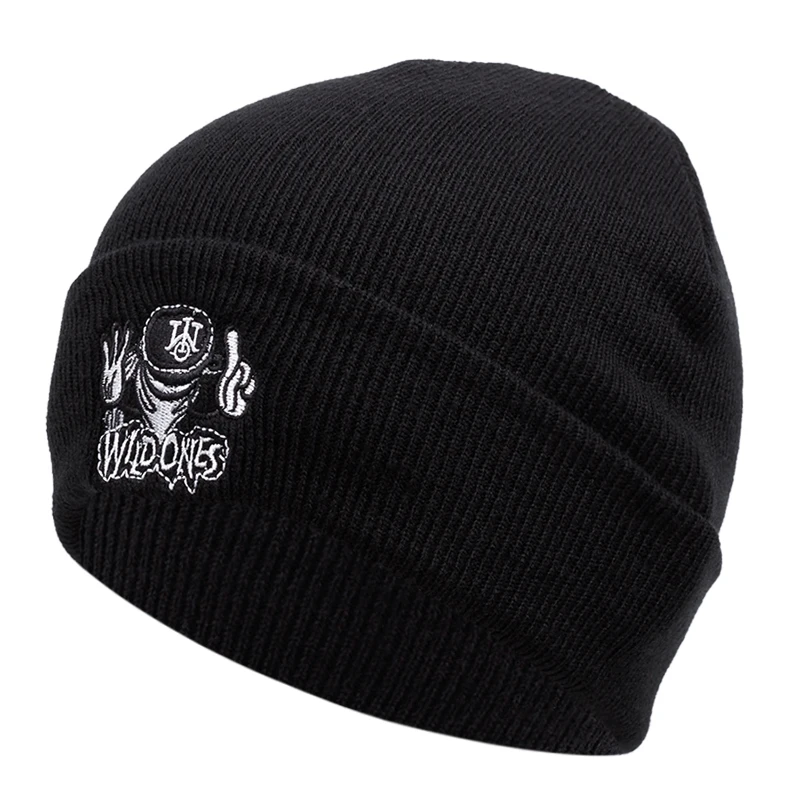 Fashion Knitted Beanies Hat Characters Embroidery Winter Warm Ski Hats Skullies Caps Soft Elastic Cap Sport Bonnet Men Women