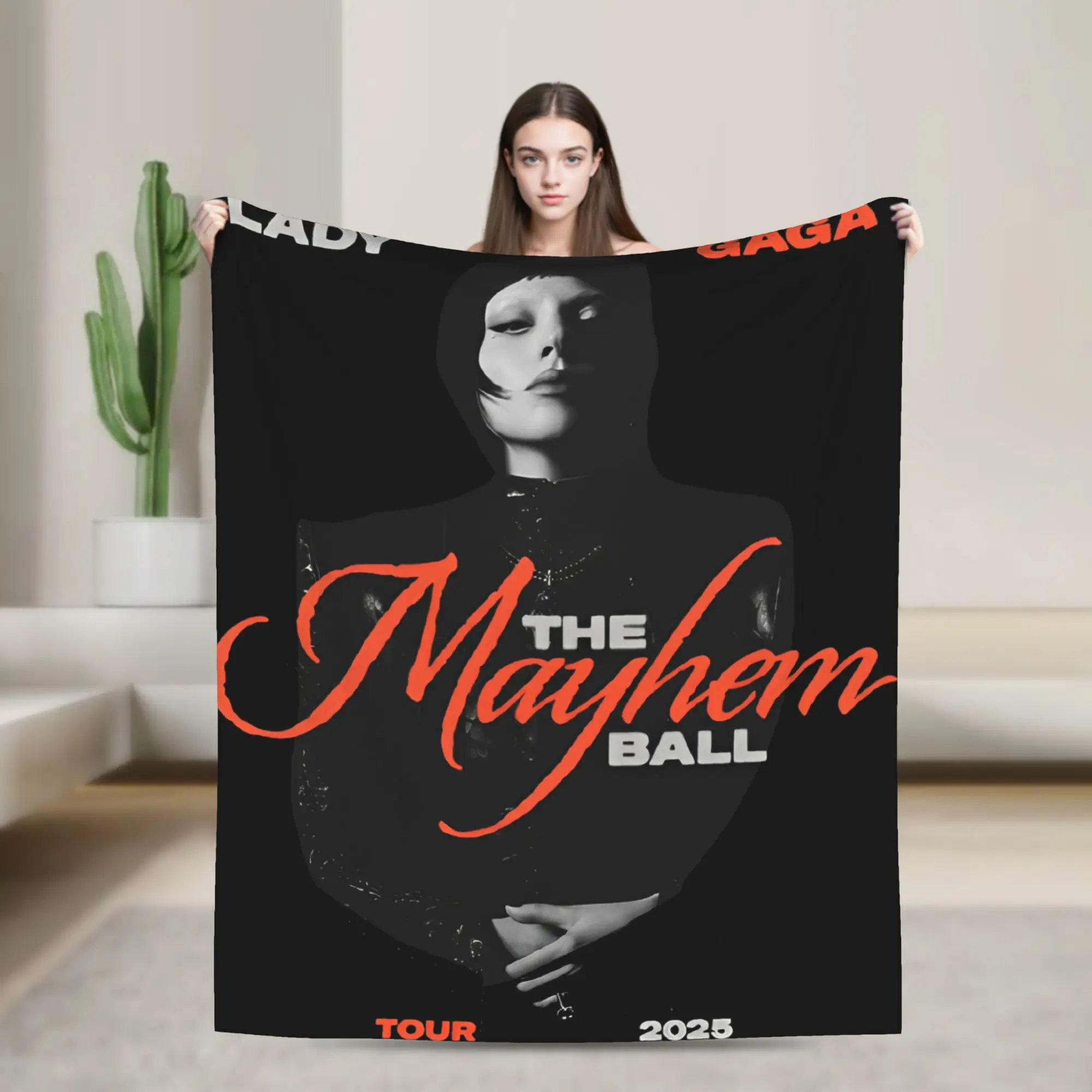 

Lady Gaga The Mayhem Ball Tour 2025 Blanket Super Soft Cozy Throw Blankets for Couch 50x60 Inch Multi-size Bedspreads