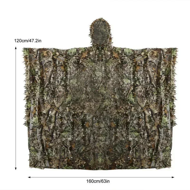 Tactical Hunting Clothes 3D Maple Leaf Bionic Ghillie Camouflage Clothing Poncho - view 3