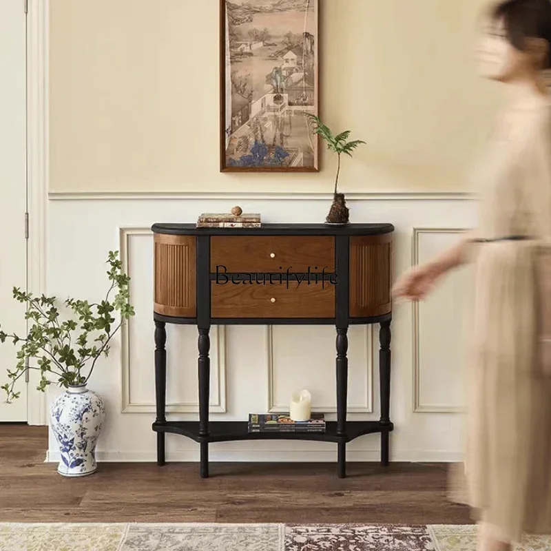 

FG44French retro solid wood porch cabinet, antique American decorative cabinet