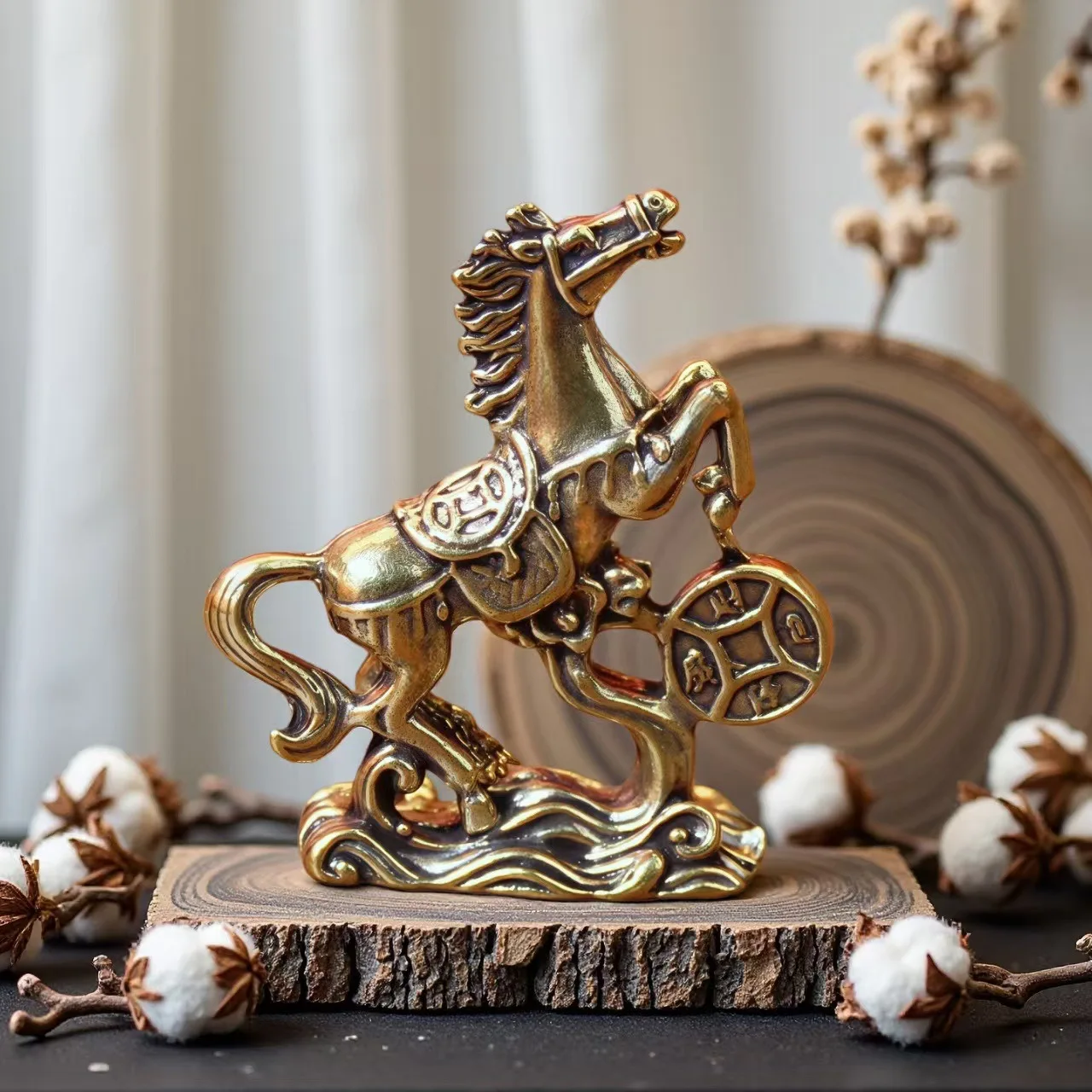 Brass Chinese Zodiac Horse Ornament - Home Decoration, Tea Pet & Handmade Gift for Wealth Attraction and Instant Fortune