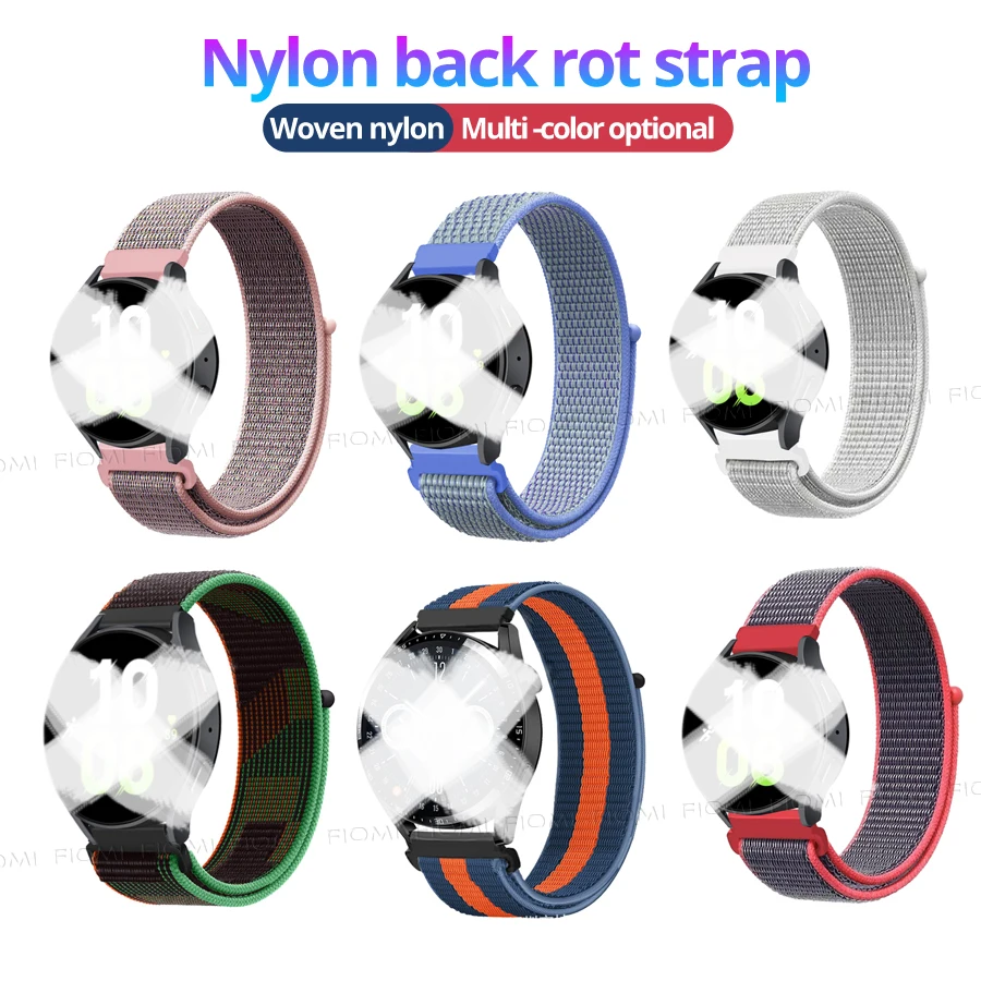 20mm 22mm Nylon Loop Watch Strap For Amazfit Bip/3Pro/GTS/GTR/GTS2 Strap For Samsung Gear S2/Galaxy Active2 For Huawei watch GT2