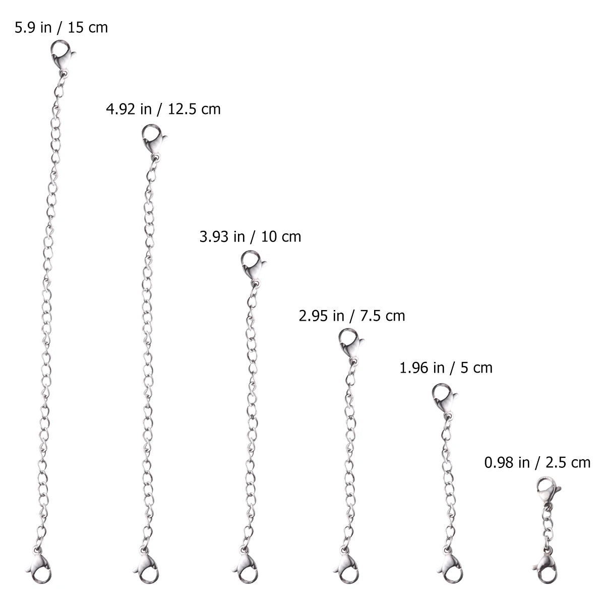 

6 Pcs Lobster Buckle Extension Chain Jewelry Making Supplies Extender Adjustable Necklace Chains