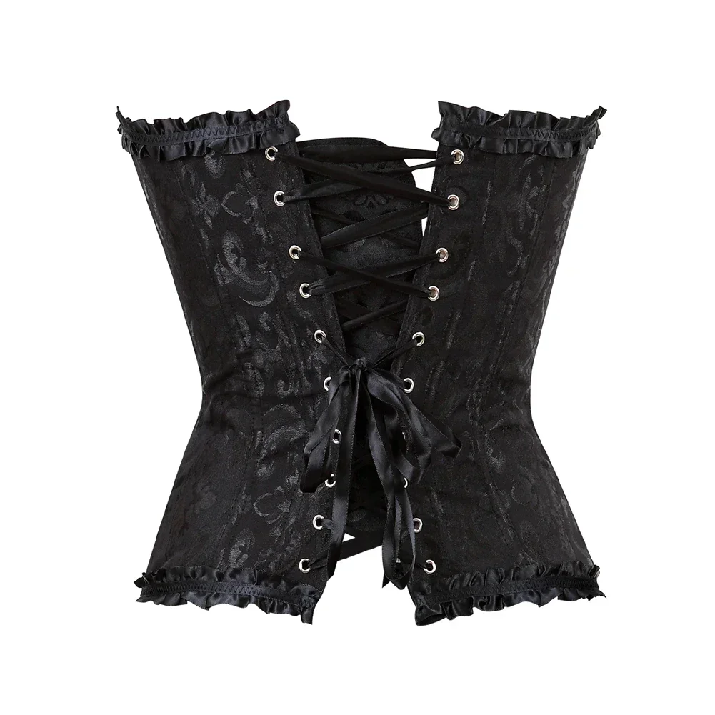 Corsetto vestito gotico floreale bustier Burlesque Lace Up corsetti gonna Set Showgirl Clubwear costumi costumi addio al nubilato