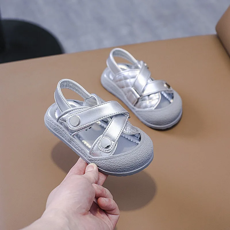 Summer Baby Girls Boys Sandals Children Beach Shoes Kids Casual Barefoot Sneakers Soft Sole Non-slip Anti-collision Infant Shoes