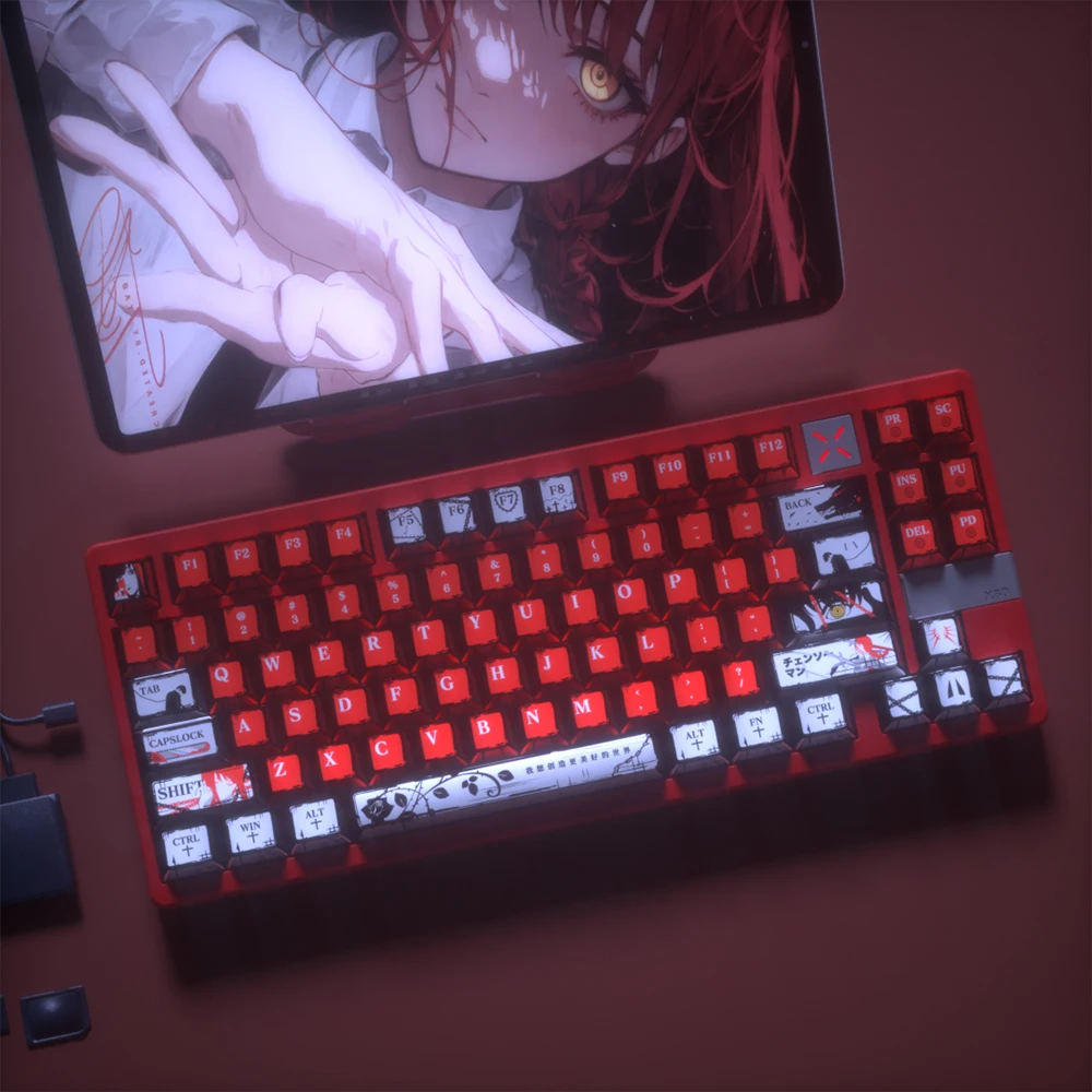 Wooting 60he Wooting 80he アニメテーマキーキャップ 126 キー PBT チェリーキーキャップ Lucky65 V2 Aula Hero 68he RS8 Ace68 Fun60 キーボード