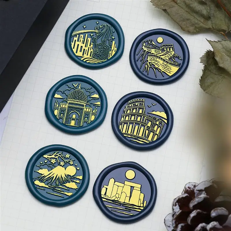 City Architecture Series Wax Seal Stamp Copper Head Travel Great Wall Big Ben Gift Wax Seal Stamps Scrapbooking Envelopes Decor