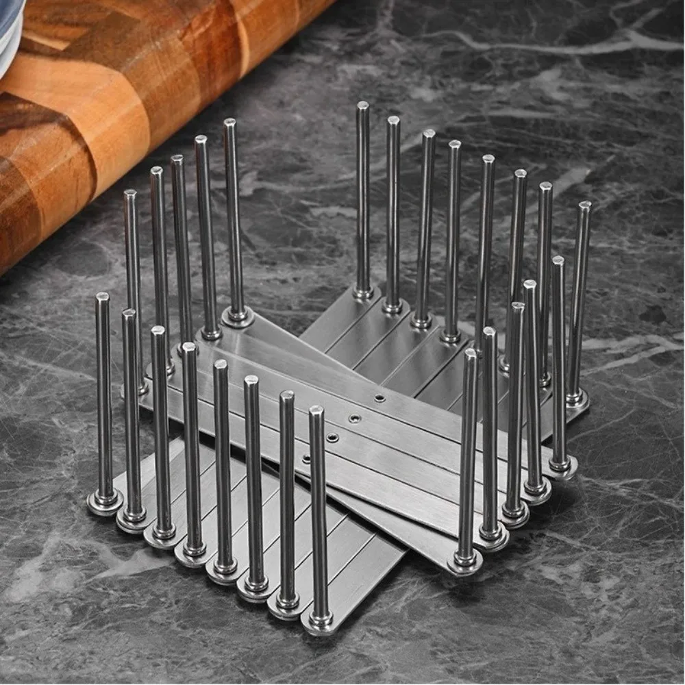 

Stainless Steel Dish Rack Organizer with Drainage Space Saving Dish Holder Shelf Reusable Foldable Utensil Holder Kitchen
