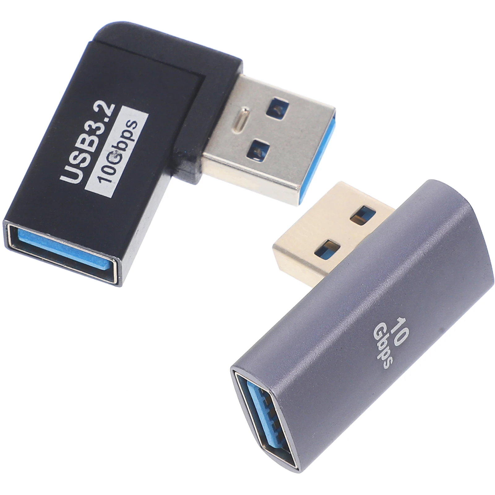 

2Pcs 90 Degree USB Adapter 3.0 Male to Female High Speed Data Transfer 10gbps Space Saving Design 90 Degree USB Adapter