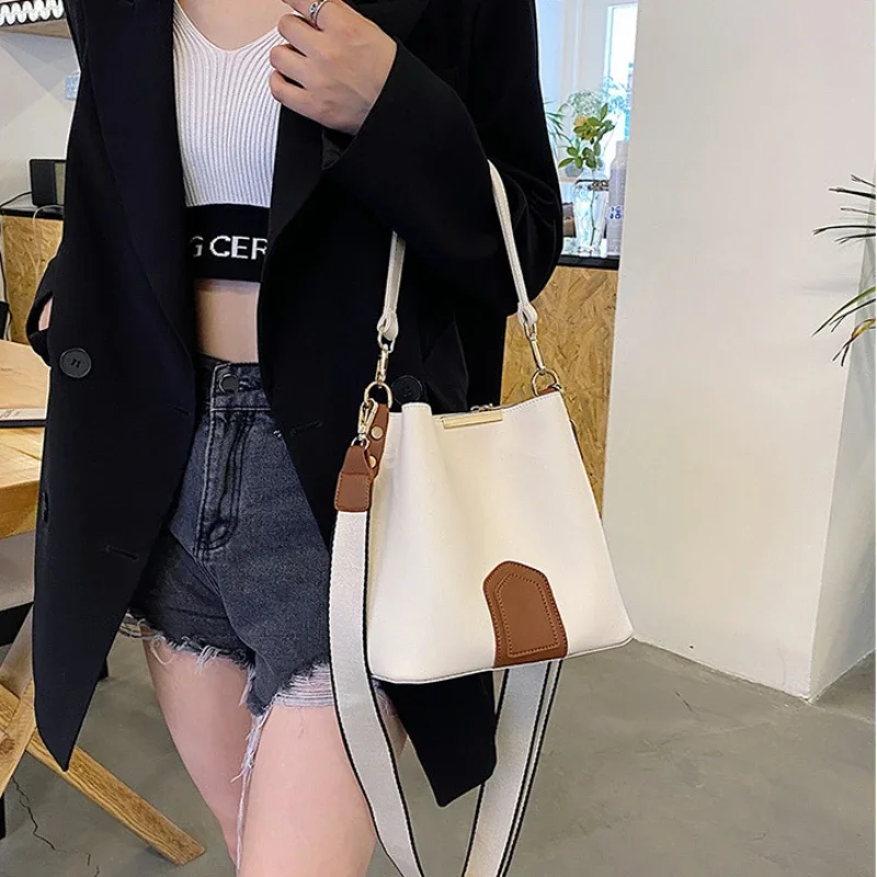 2024 New Women’S Trendy Crossbody Super Soft Bucket Bag Pu Casual Advanced Versatile Tote Bag Women’S Large Capacity