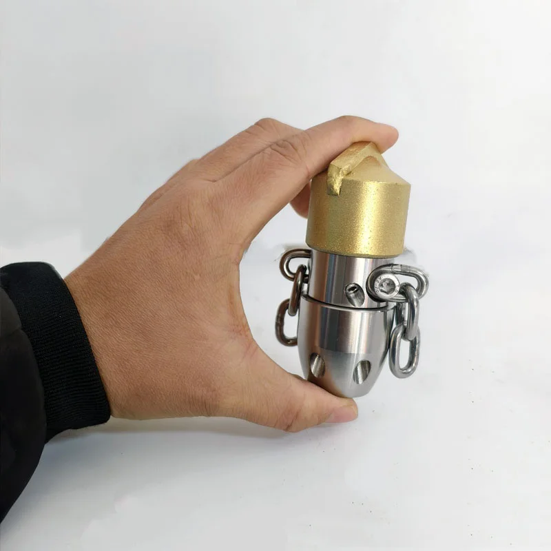 G1/2 40L Durable Alloy Head High Pressure Sewer Jetter Diamond Chain 360° Rotating Blasting Nozzle Pipeline Drain Unclog Nozzle