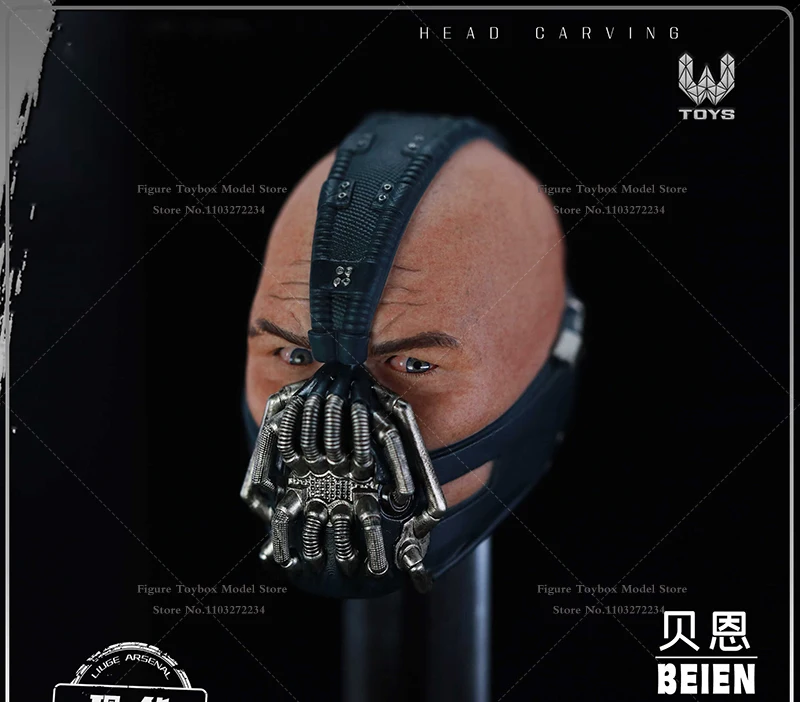 1/6 Bane Delicate Head Sculpt Movable Eye Design Carving Model Dark Knight Detective Comics Villain Mini Model For 12“ Figurine