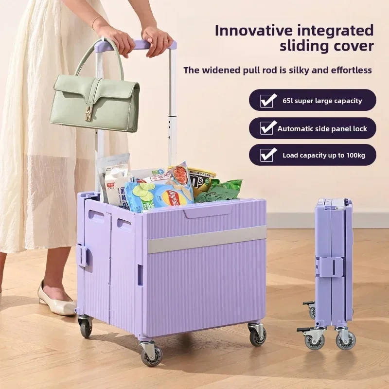 

Устойчивая складная легкая тележка для покупок, ручная тележка для кемпинга, прицепная тележка для перевозки грузов, домашняя тележка для быстрой доставки товаров