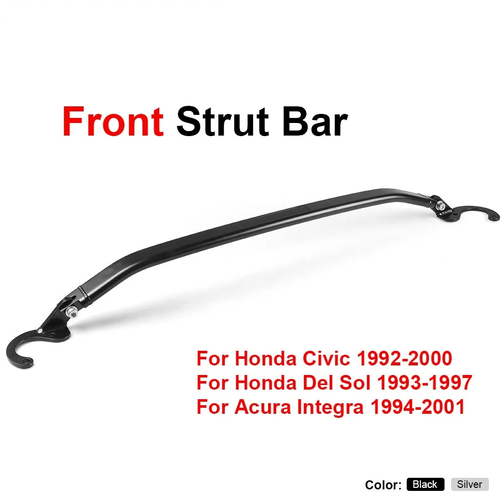 Front Upper Strut Brace Tie Bar Rear Kit For Honda Civic 92-00 EG EK/93-97 Del Sol/94-01 Integra DC2 Front Strut Bar BX101526