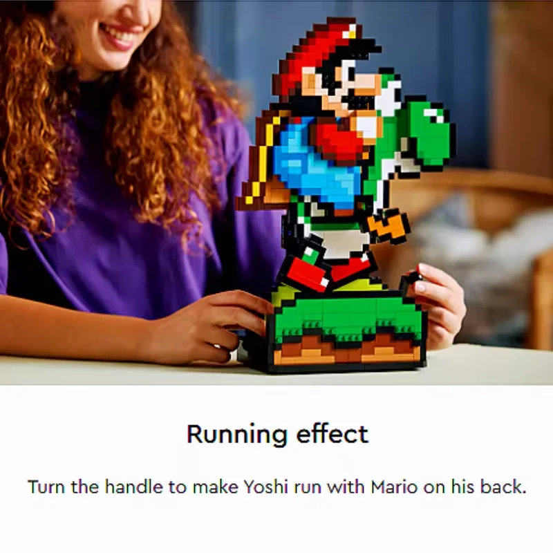 Conjunto de construção Super Mario Worlds Mario & Yoshi para adultos maiores de 14 anos, presentes para homens e mulheres - decoração de escritório ou quarto para fãs-71438