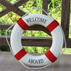 25cm Foam Lifebuoy Mediterranean Style Ornament Red Blue Life Buoy Crafts Bar Restaurant Nautical Theme Wall Decor Home Decor
