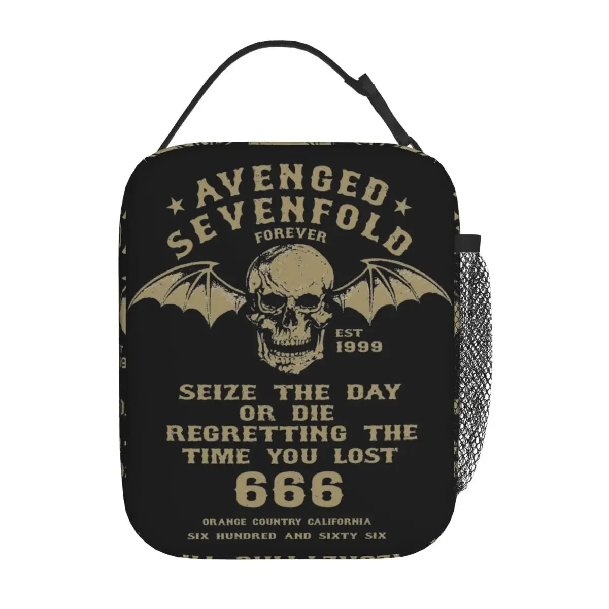 

Avenged Sevenfold Rock Insulated Lunch Bags Cooler Bag Reusable Leakproof Tote Lunch Box Food Handbags College Outdoor
