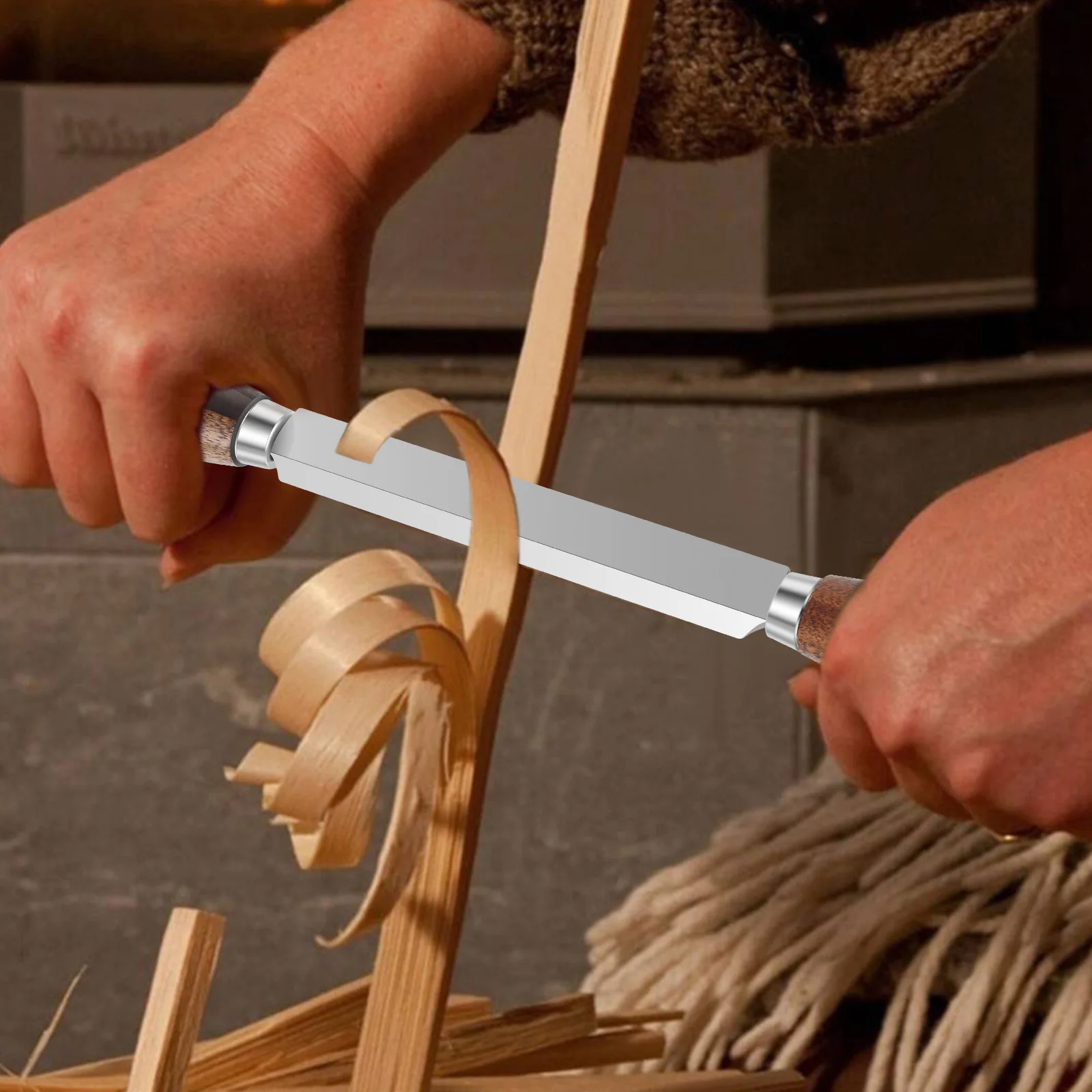 

Sk5 Draw Knife Efficient Cutting Wood Carving Tool Precision Cutting Wood Whittling Tool with Leather Cover for Woodworking