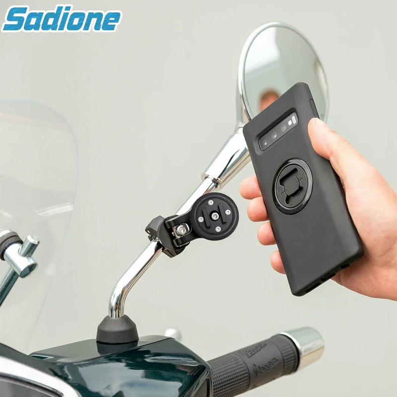 Connect Motorcycle Smartphone Holder And Anti-vibration For 10-16mm Mount-Mirror Mobile Stand Scooter Bracket Support Cellphone