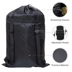 Large Laundry Bag Heavy Duty Polyester Washing Backpack with 2 Adjustable Shoulder Straps for School Camping